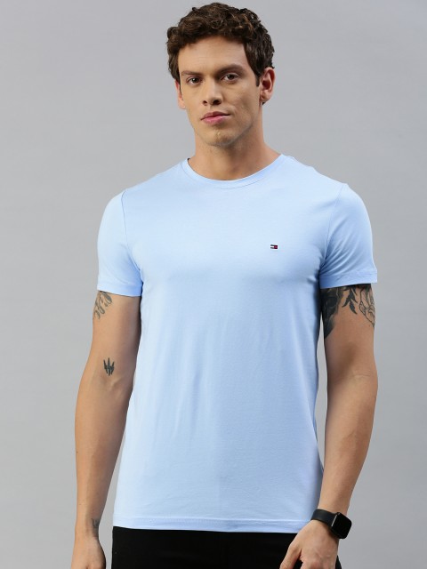 

Tommy Hilfiger Men Blue Slim Fit Solid Round Neck T-shirt