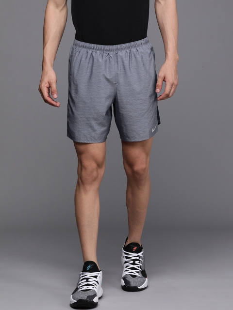 

Nike Men Grey Solid Regular Fit Sports Shorts