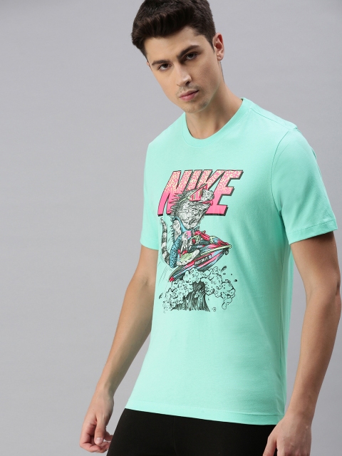 

Nike Men Green Printed NSW TEE BEACH JET SKI Round Neck Pure Cotton T-shirt