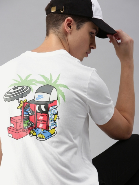 

Nike Men White Printed SHOEBOX Round Neck T-shirt