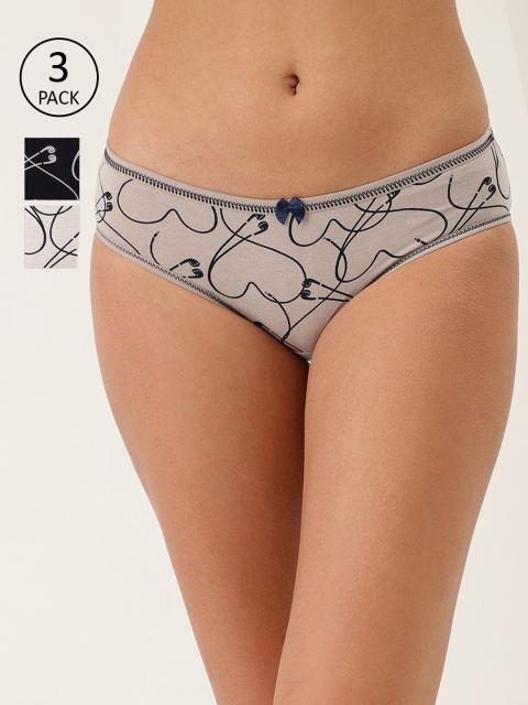 

Lady Lyka Pack of 3 Printed Hipster Pure Cotton Briefs CATERPILAR-41, Black