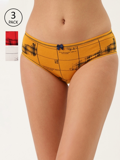 

Lady Lyka Pack of 3 Printed Hipster Pure Cotton Briefs CATERPILAR-42, Red