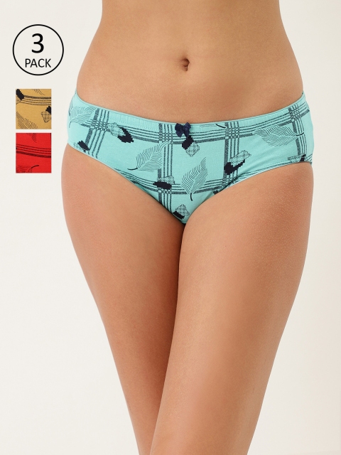 

Lady Lyka Pack of 3 Printed Hipster Pure Cotton Briefs PRETTY-SECRET-23, Mustard