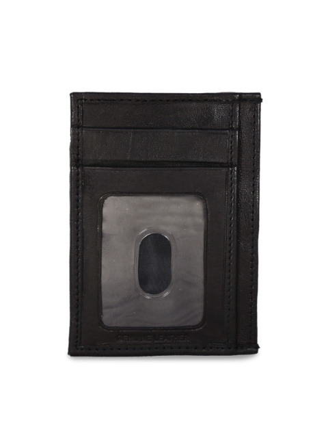

Style SHOES Unisex Black Solid Leather Card Holder