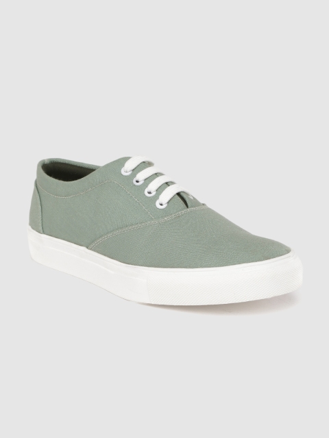 

FF FUNKFEETS Unisex Olive Green Solid Sneakers