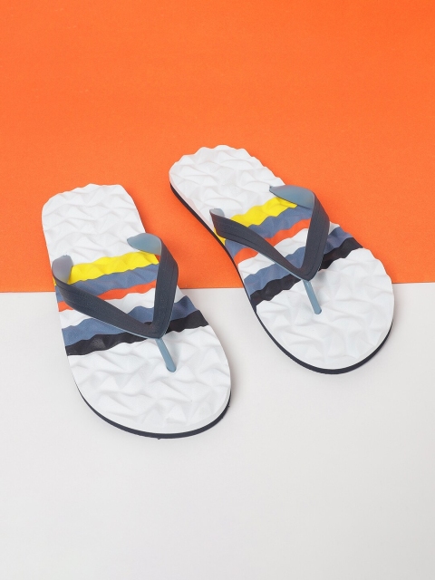 

Forca Men Navy Blue & White Striped Thong Flip-Flops, Multi