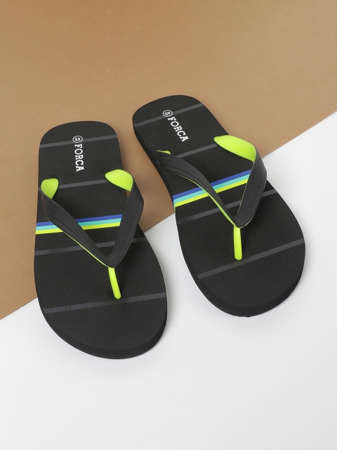 

Forca Men Black & Green Striped Thong Flip-Flops