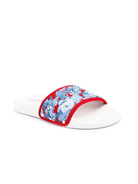 

KazarMax Women Red & Blue Printed Sliders