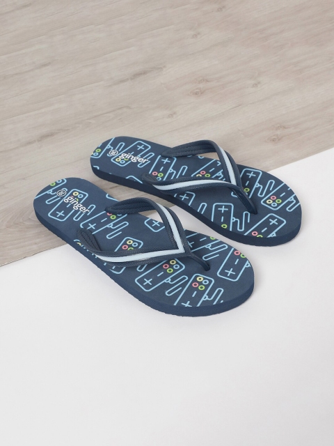 

Ginger by Lifestyle Women Navy Blue & Pink Printed Thong Flip-Flops