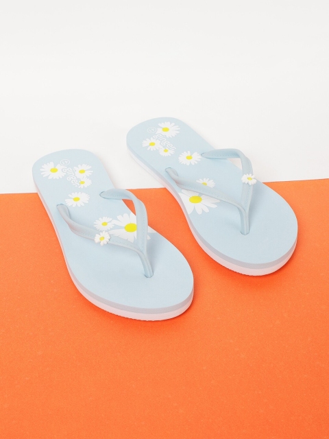 

Ginger by Lifestyle Women Blue & White Printed Thong Flip-Flops