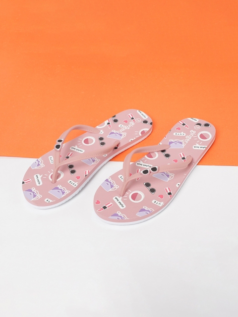 

Ginger by Lifestyle Women Pink & Black Printed Thong Flip-Flops