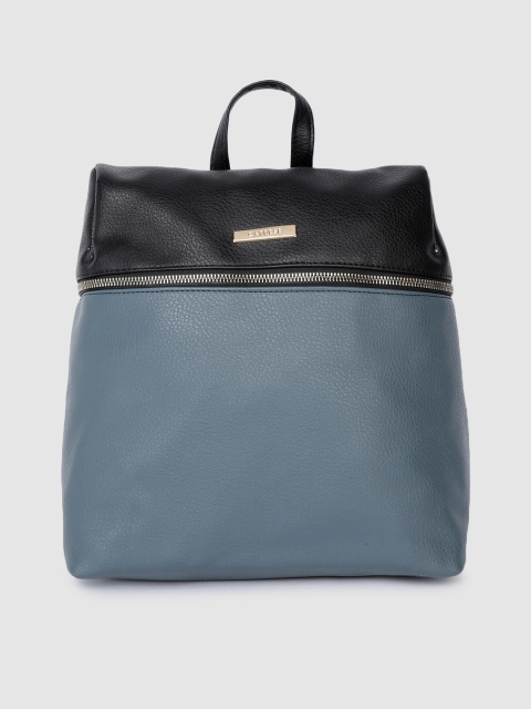 

Caprese Women Black & Blue LIV Colourblocked Backpack