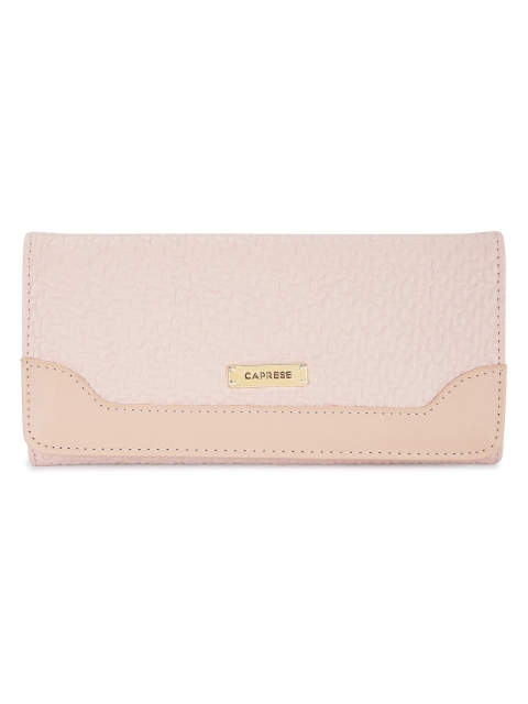 

Caprese Women Pink Textured Three Fold Wallet