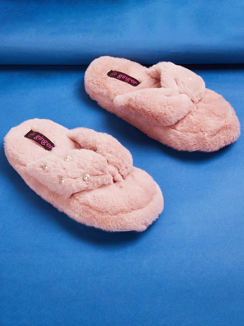 

Ginger by Lifestyle Women Pink Solid Room Slippers