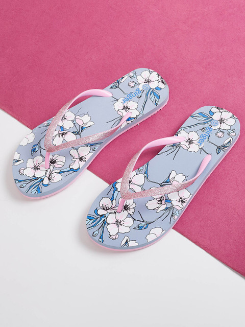 

Ginger by Lifestyle Women Pink & Blue Embellished Thong Flip-Flops