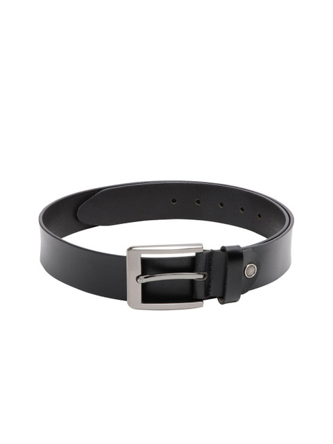 

CRUSSET Men Black Solid Leather Belt