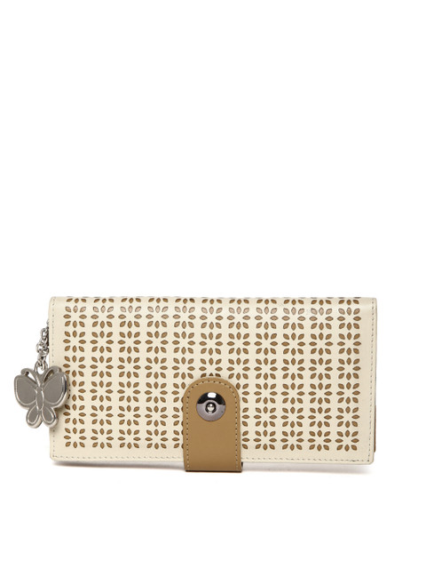 

Butterflies Women Beige Cut-Out Wallet