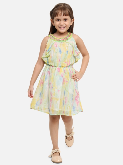 

Nauti Nati Girls Multicoloured Printed Fit and Flare Dress, Multi
