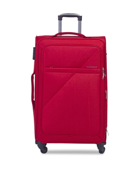 

Teakwood Leathers Red Solid Soft-Sided Large Trolley Suitcase