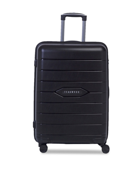 

Teakwood Leather Set of 2 Black Textured Hard-Sided Trolley Suitcases