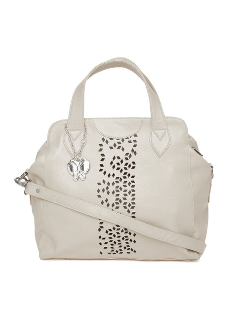 

Butterflies Beige Cut-Out Handbag with Sling Strap