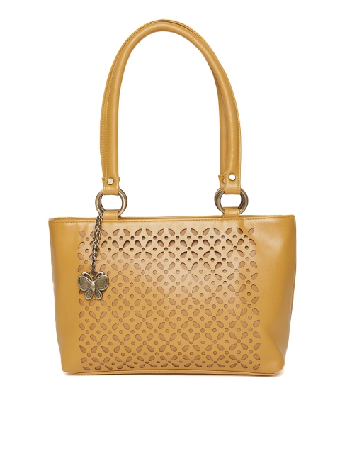 

Butterflies Mustard Yellow Cut-Out Shoulder Bag