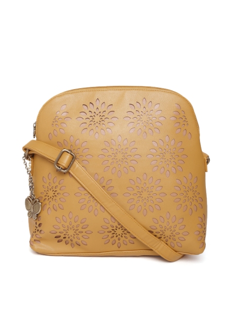 

Butterflies Mustard Brown Cut-Out Sling Bag