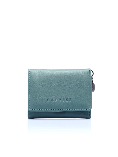 

Caprese Women Green Solid Synthetic Leather Two Fold Wallet