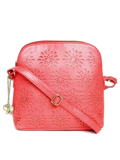 

Butterflies Red Cut-Out Textured Shoulder Bag