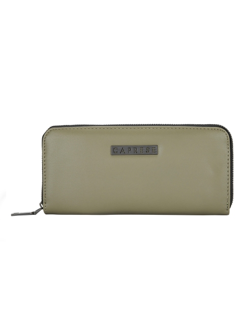 

Caprese Women Olive Green Solid Zip Around Wallet