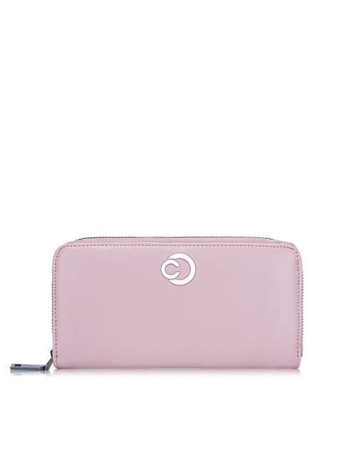 

Caprese Women Pink Solid Zip Around Wallet