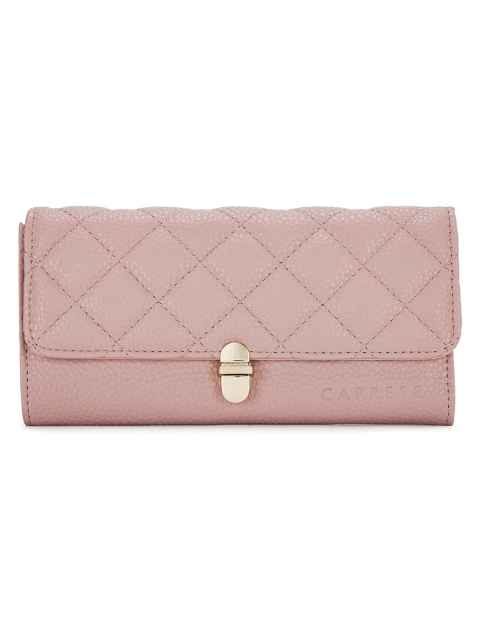 

Caprese Women Pink Quilted Three Fold Wallet