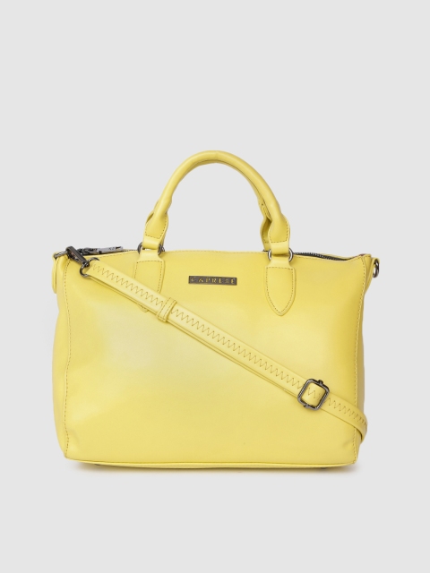 

Caprese Yellow Leather Structured Handheld Bag