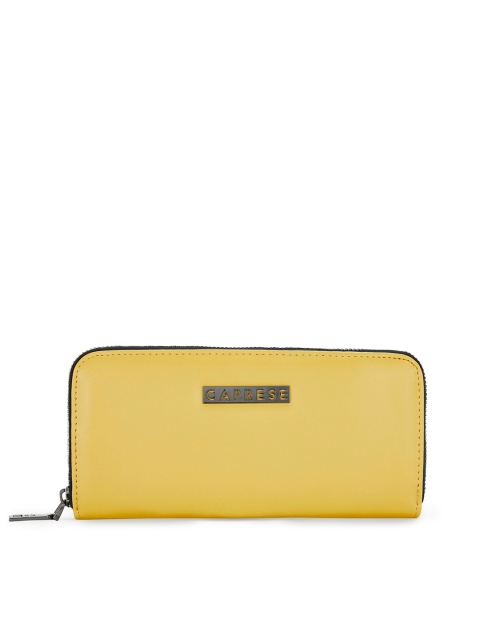

Caprese Women Yellow Solid Zip Around Wallet