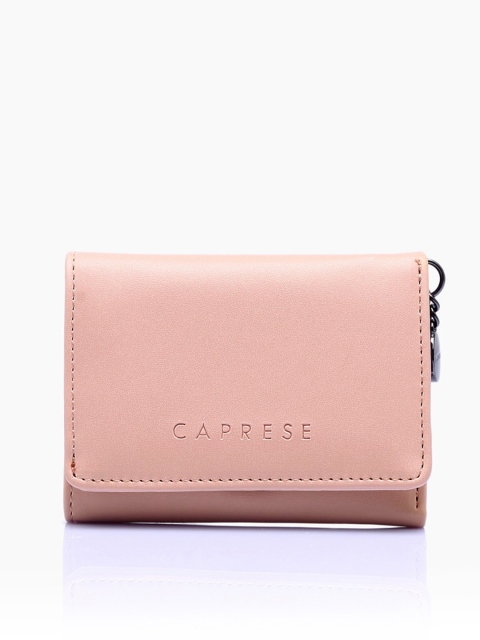 

Caprese Women Pink Solid Synthetic Leather Two Fold Wallet