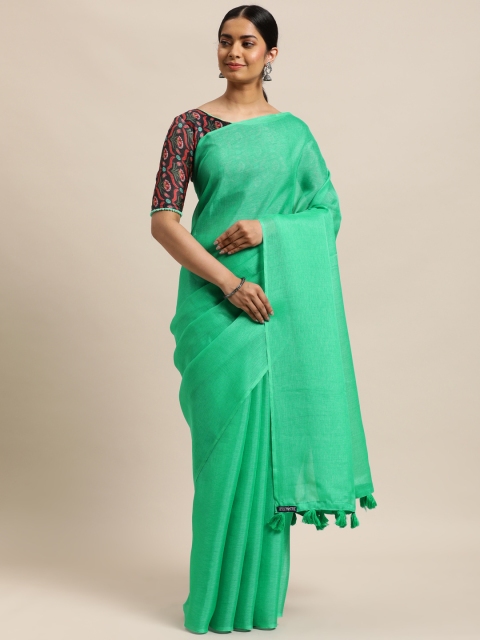 

DESIWEAR Green Jute Silk Saree