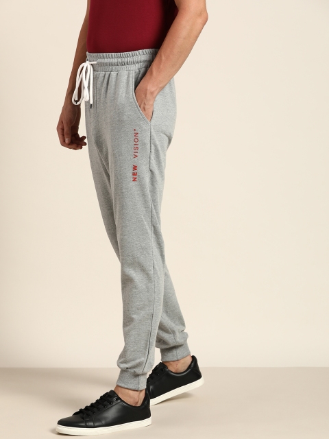 

ether Men Grey Melange Solid Joggers