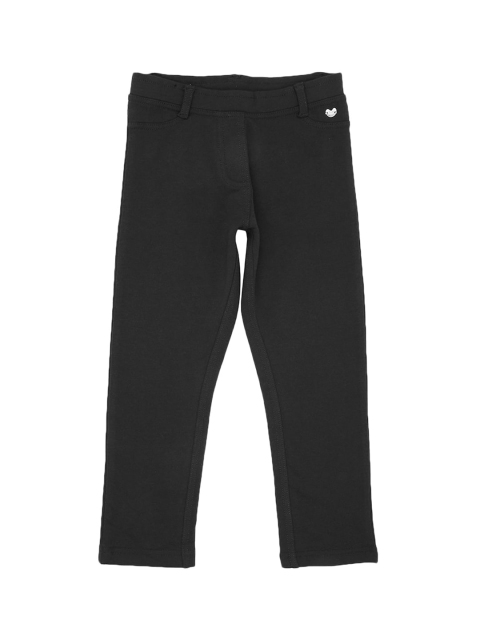 

Ed-a-Mamma Girls Black Solid Cotton Sustainable Treggings