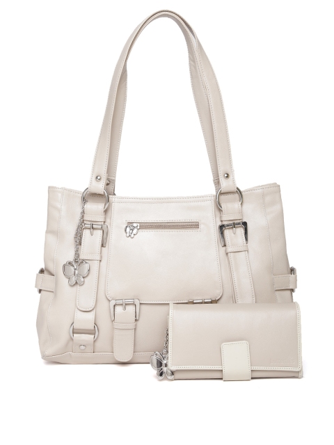

Butterflies Beige Shoulder Bag with Wallet