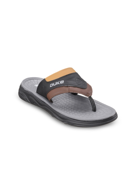 

Duke Men Black & Beige Colourblocked Thong Flip-Flops