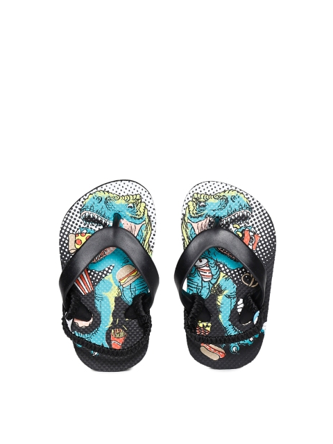 

The Childrens Place Boys Black & Blue Printed Thong Flip-Flops