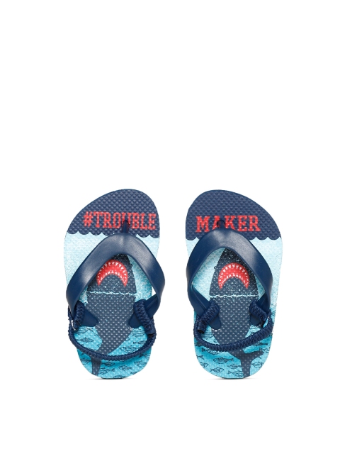 

The Childrens Place Boys Blue & Red Trouble Maker Shark Printed Thong Flip-Flops