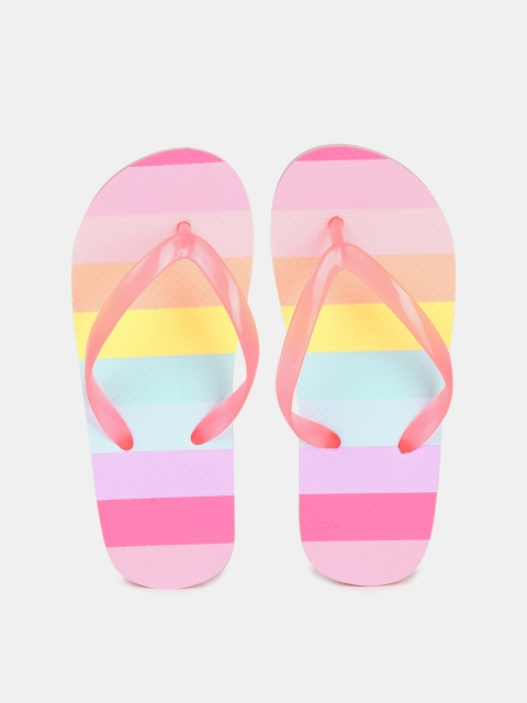 

The Childrens Place Girls Multicoloured Striped Thong Flip-Flops, Multi