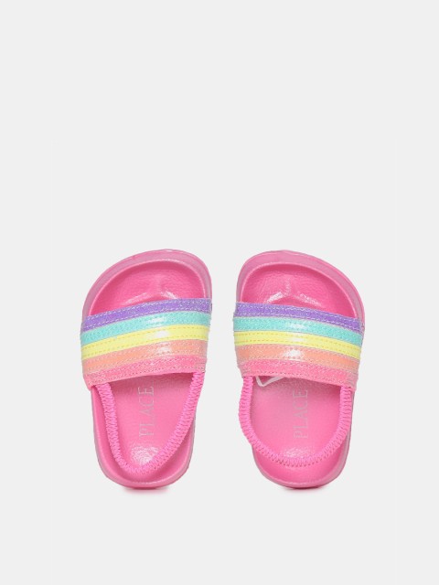 

The Childrens Place Girls Pink & Blue Embellished Sliders
