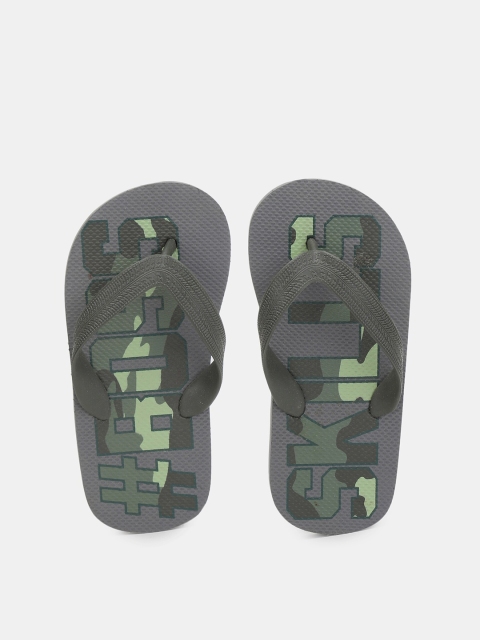

The Childrens Place Boys Grey & Green Printed Thong Flip-Flops