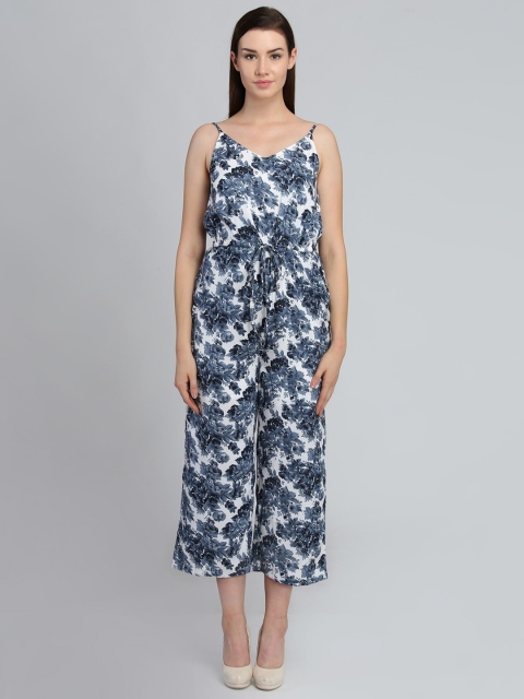 

DODO & MOA Women White & Grey Printed Culotte Jumpsuit