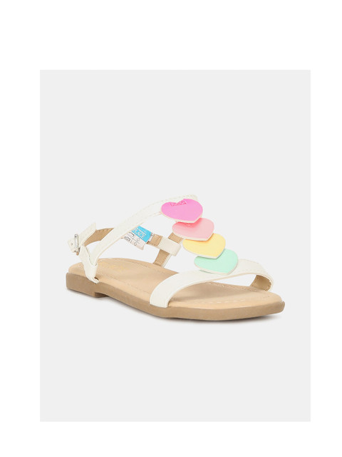 

The Childrens Place Girls Multicoloured Heart Embellished Open Toe Flats, Multi