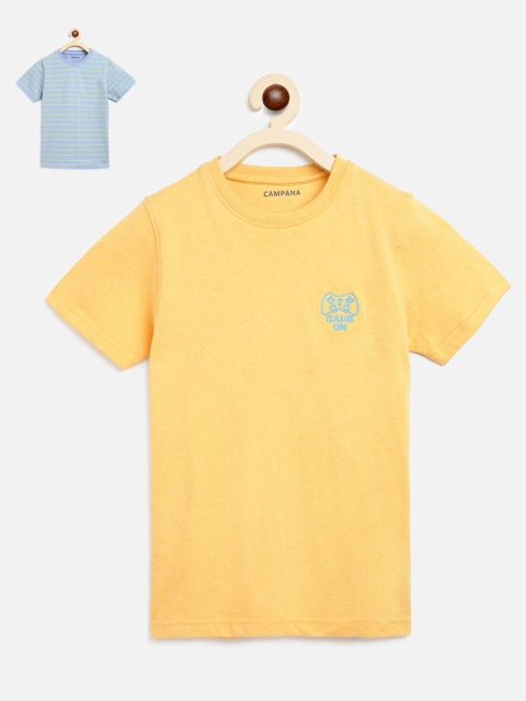 

Campana Boys Pack of 2 Solid Round Neck T-shirt, Multi