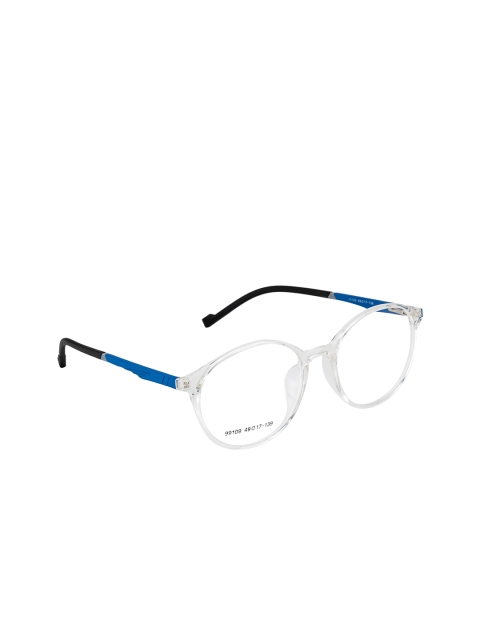 

Gold Berg Unisex Transparent & Blue Solid Full Rim Round Frames GB-99109_CRY