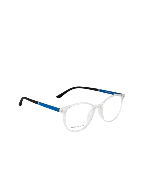 

Gold Berg Unisex Transparent & Blue Solid Full Rim Oval Frames GB-99108_CR